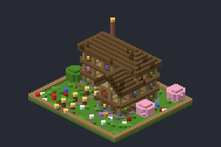 Casa de Fazenda do Inverno no Minecraft