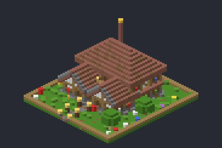 Casa de Fazenda do Lago no Minecraft