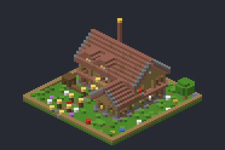 Casa de Fazenda do Penhasco no Minecraft