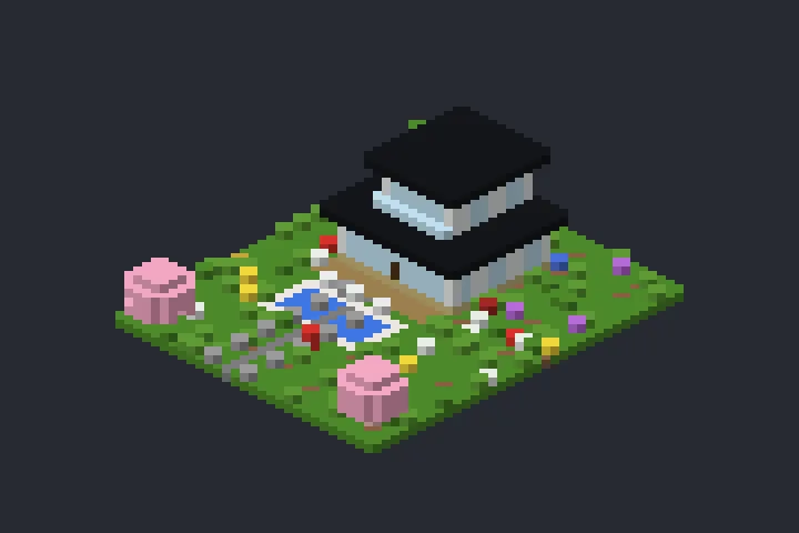 Casa de Vidro da Fonte no Minecraft