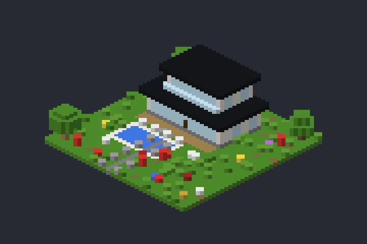 Casa de Vidro do Campo no Minecraft