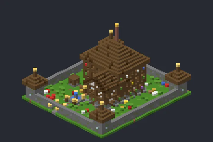 Casa do Burgo do Riacho no Minecraft