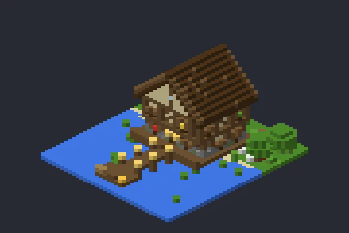 Casa do Pescador da Ponte no Minecraft
