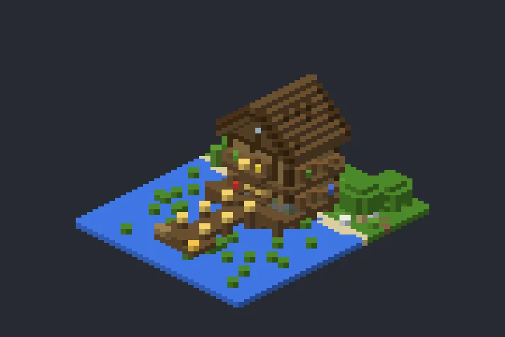 Casa do Pescador do Outono no Minecraft