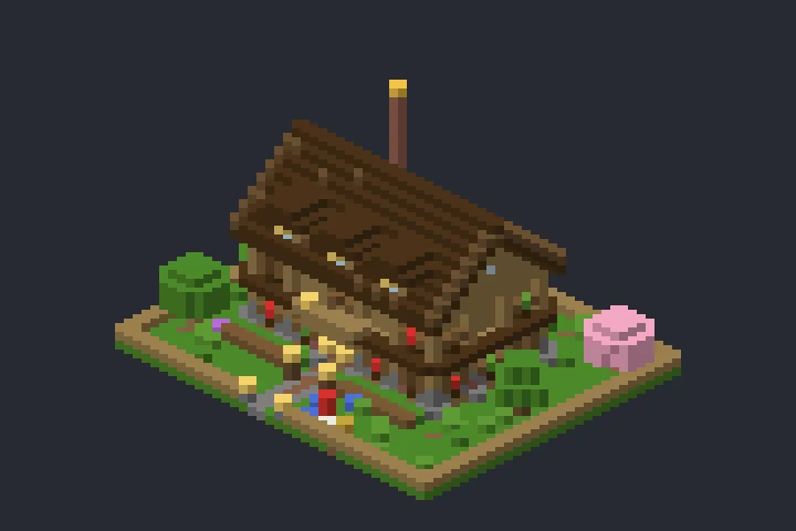 Casa do Sítio da Cascata no Minecraft