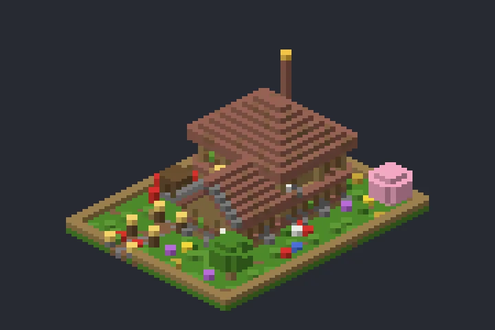 Casa do Sítio da Fonte no Minecraft