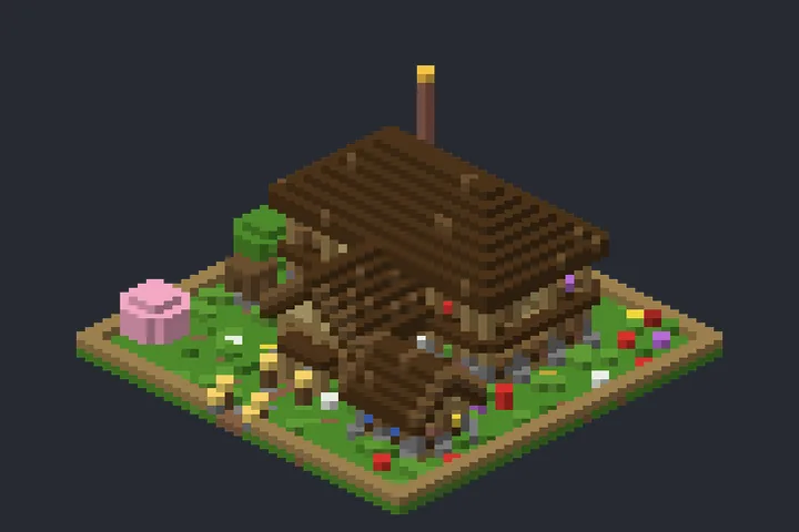 Casa do Sítio do Inverno no Minecraft