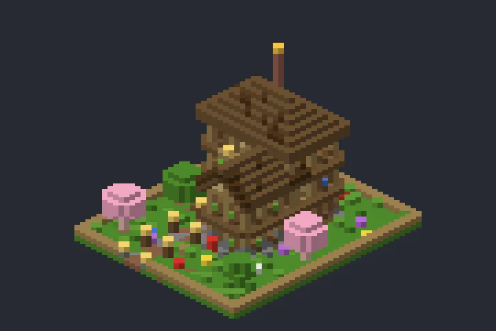 Casa do Sítio do Ipê no Minecraft