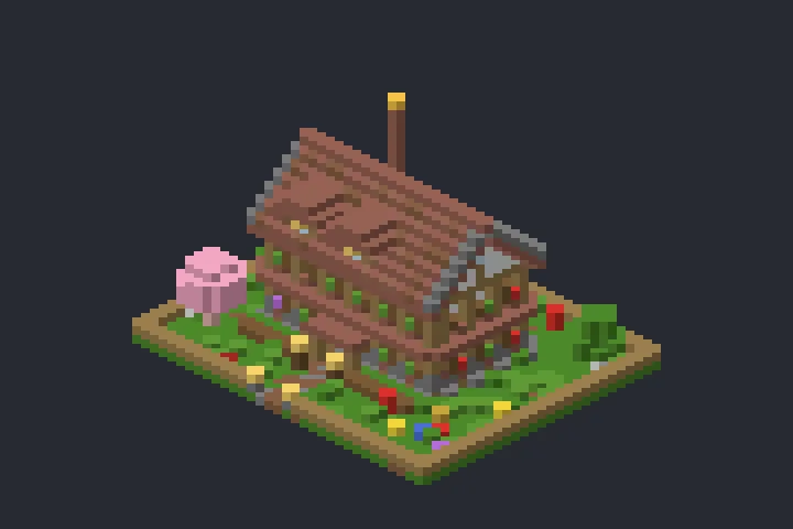 Casa do Sítio do Pinheiro no Minecraft