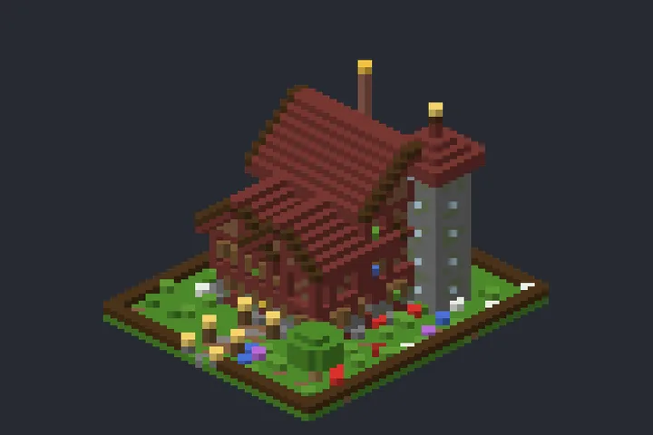 Casa Encantada do Pôr do Sol no Minecraft