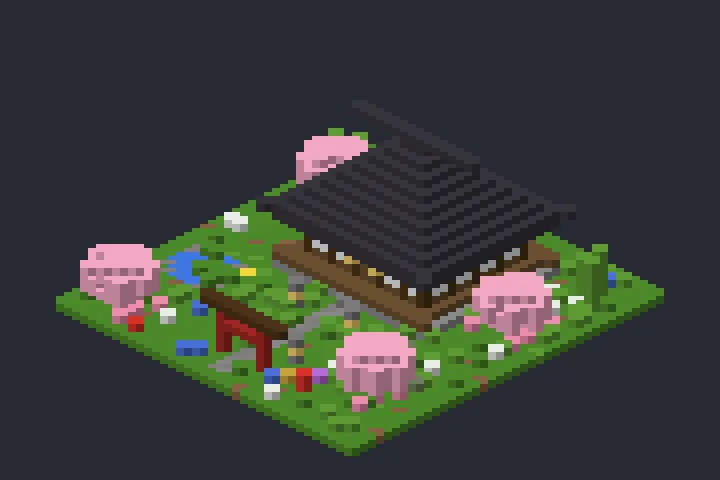 Casa Japonesa das Flores no Minecraft