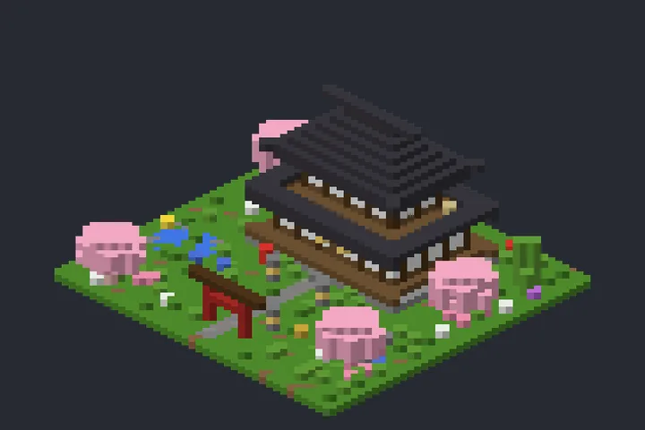 Casa Japonesa do Moinho no Minecraft