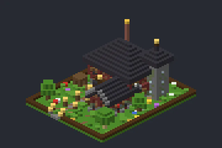 Casa Mágica da Vila no Minecraft