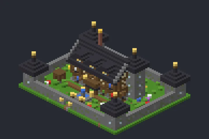 Casa Medieval da Enseada no Minecraft