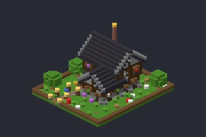 Casa Medieval da Fonte no Minecraft