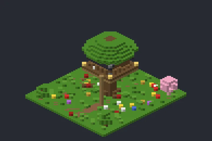 Casa na Árvore da Aurora no Minecraft