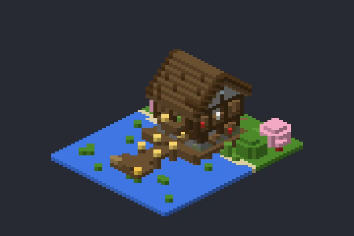 Casa no Lago da Baía no Minecraft