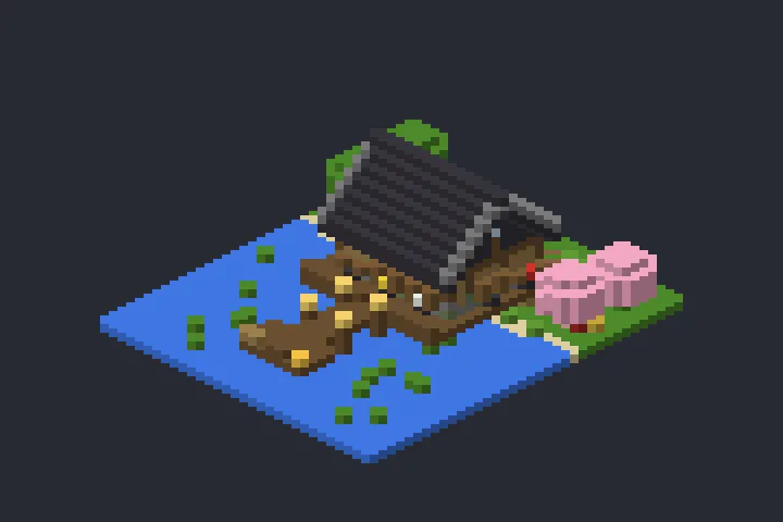 Casa no Lago da Clareira no Minecraft