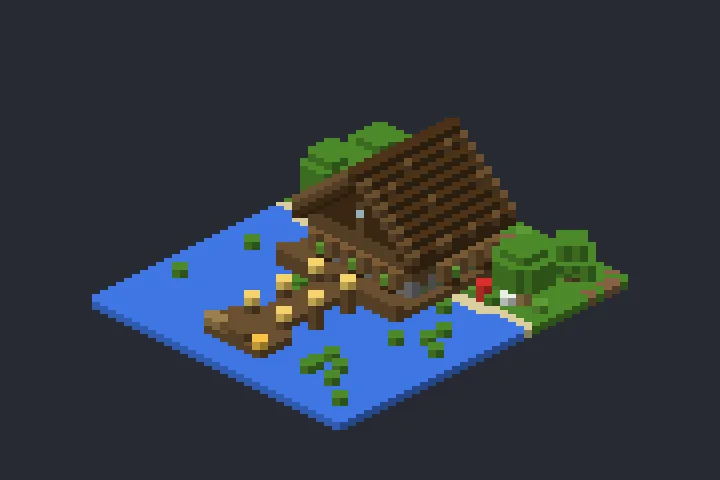 Casa no Lago do Carvalho no Minecraft
