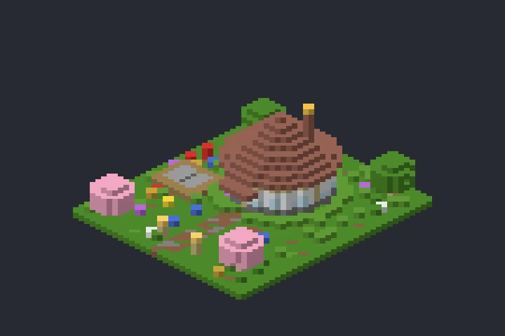 Casa Redonda da Primavera no Minecraft