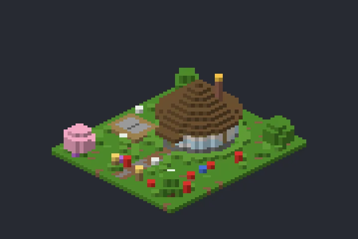 Casa Redonda do Moinho no Minecraft