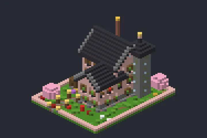 Casa Rosa do Crepúsculo no Minecraft