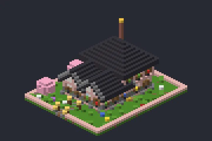 Casa Rosa do Moinho no Minecraft