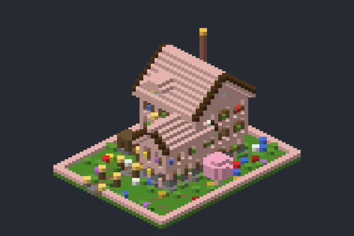 Casa Sakura da Enseada no Minecraft