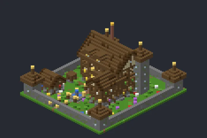 Casarão Medieval do Lago no Minecraft