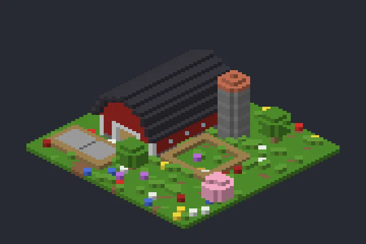 Celeiro com Silo da Baía no Minecraft