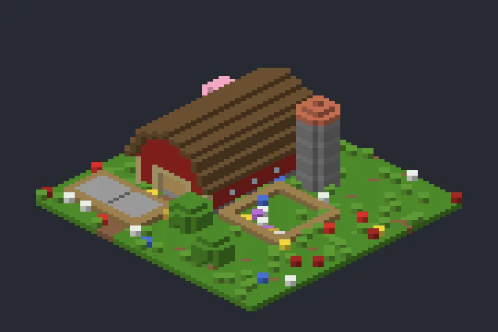 Celeiro com Silo da Clareira no Minecraft