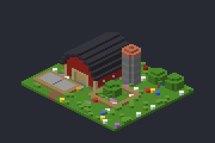 Celeiro com Silo da Colina no Minecraft
