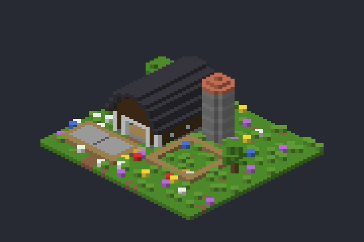 Celeiro com Silo da Lua no Minecraft