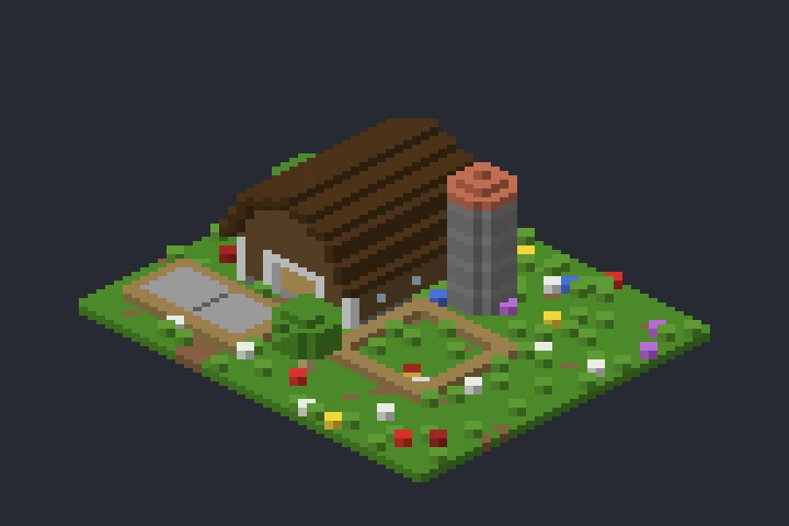 Celeiro com Silo da Montanha no Minecraft