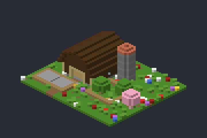 Celeiro com Silo da Trilha no Minecraft