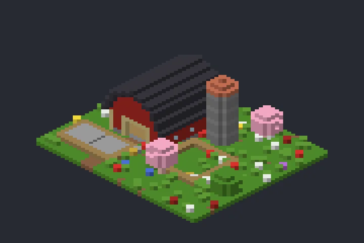 Celeiro com Silo das Pedras no Minecraft