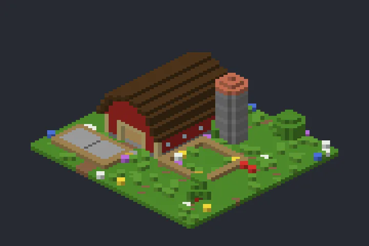 Celeiro com Silo do Lírio no Minecraft