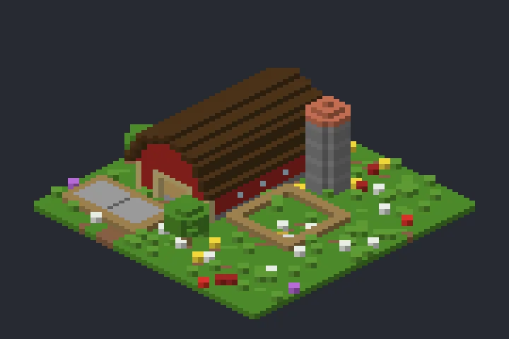 Celeiro com Silo do Mirante no Minecraft