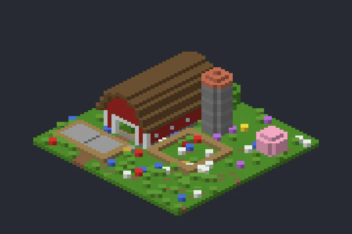 Celeiro com Silo do Recanto no Minecraft