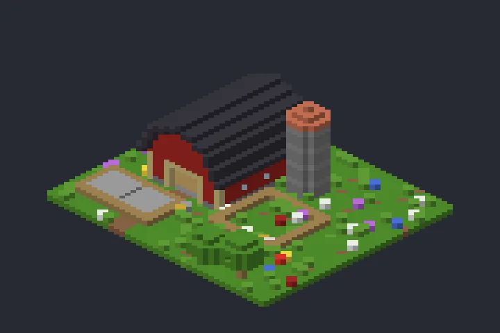 Celeiro com Silo do Sol no Minecraft