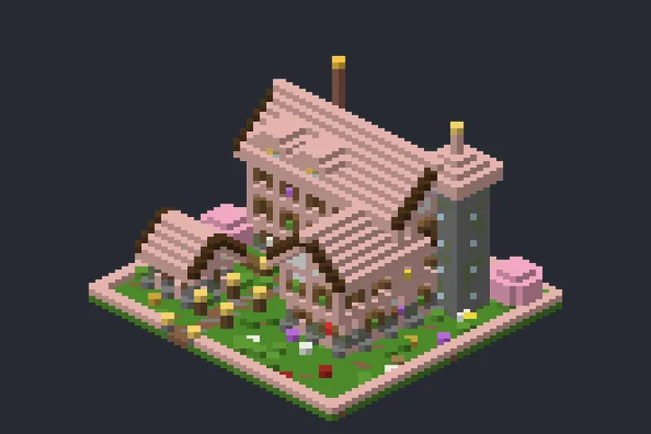 Chalé das Cerejeiras da Enseada no Minecraft