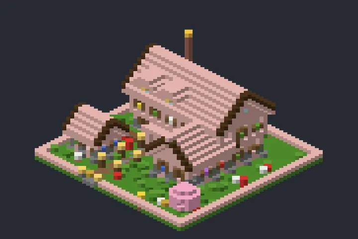 Chalé das Cerejeiras da Floresta no Minecraft