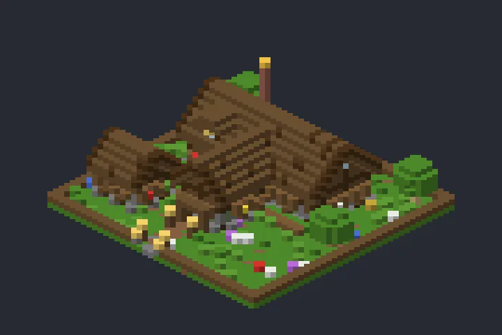 Chalé de Madeira da Clareira no Minecraft