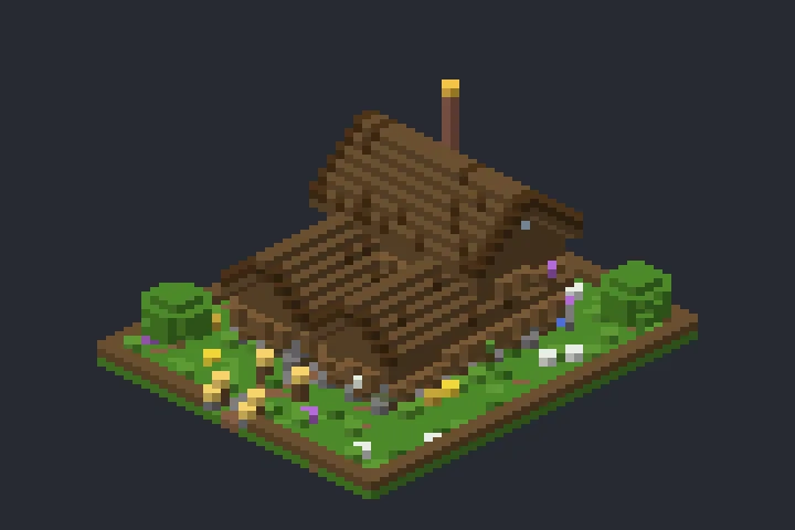 Chalé de Madeira da Trilha no Minecraft