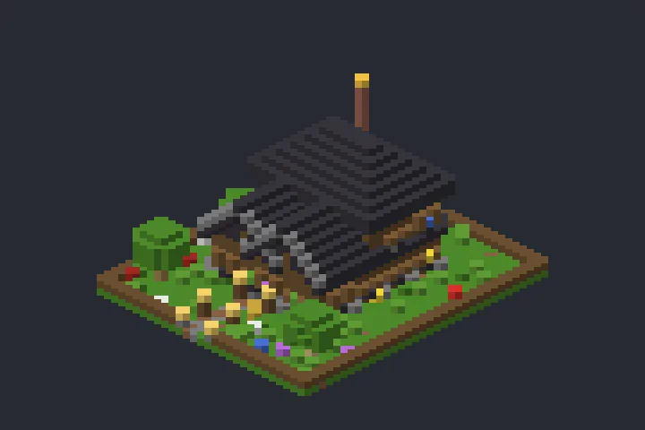 Chalé de Madeira da Vila no Minecraft