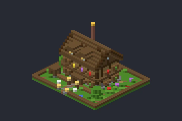 Chalé de Madeira do Campo no Minecraft