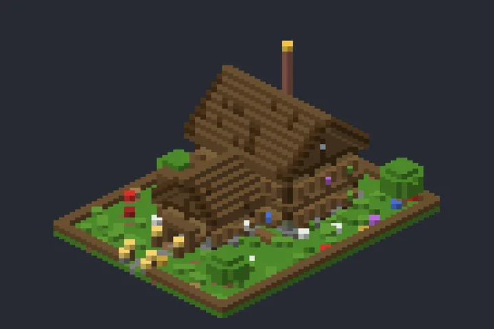 Chalé de Madeira do Moinho no Minecraft