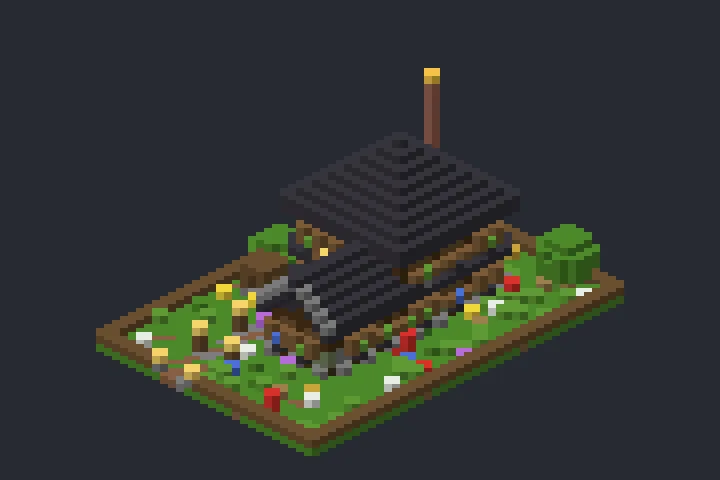 Chalé de Madeira do Riacho no Minecraft