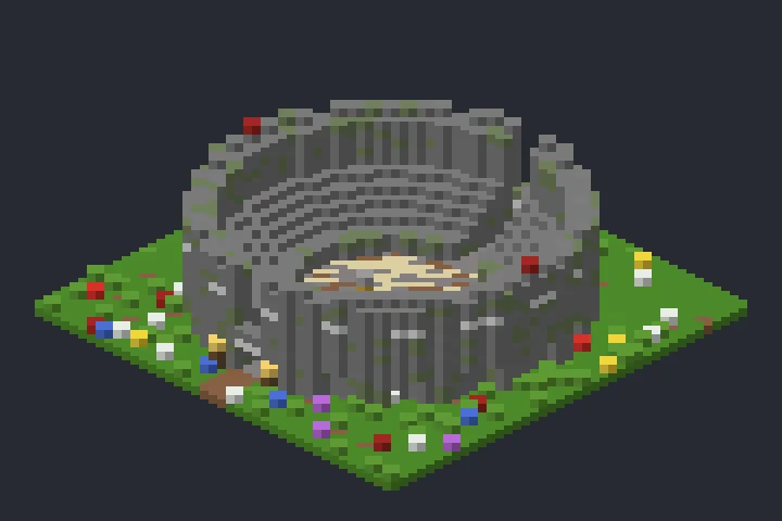Coliseu das Hortênsias no Minecraft