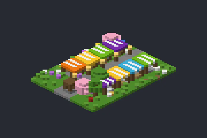 Feira da Vila da Aurora no Minecraft